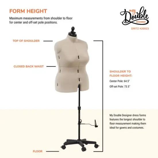 Dritz&reg; My Double Designer Full Figure Dress Form with Adjustable Tri-Pod Stand {9}