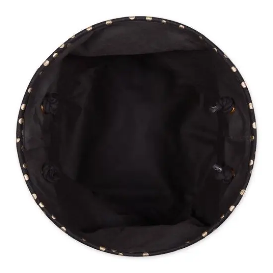 DII&reg; 15" Round Dots Fabric Bin Black {4}