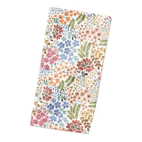 Wild Flower Floral Cotton Twill Napkin White {3}