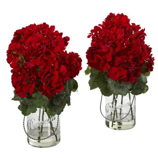 Geranium Artificial Arrangement (Set of 2) {1}