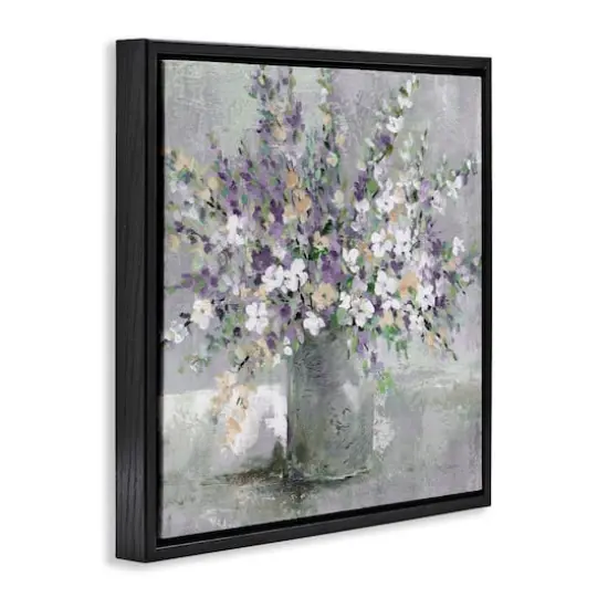 Stupell Industries Blossoming Aster Flower Bouquet Floater Framed Art Black {4}
