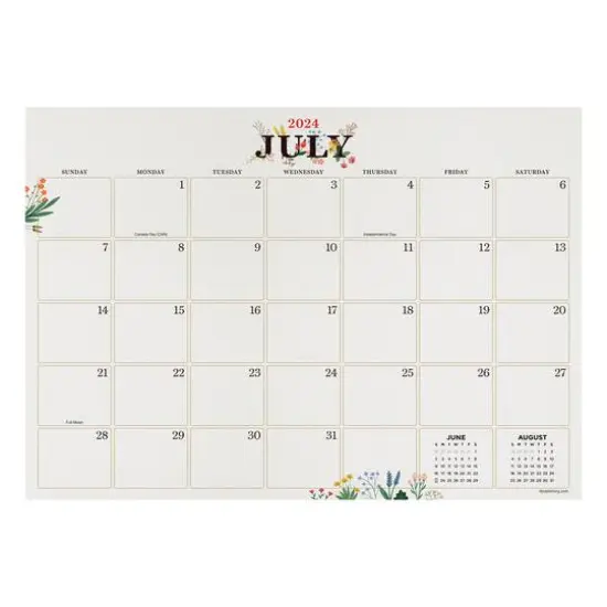 TF Publishing 2024-2025 Medium Floral Desk Pad Calendar {1}