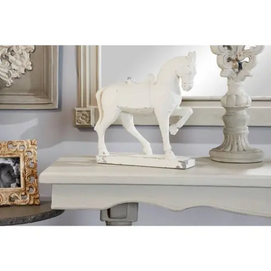 14" White Fiberglass Vintage Horse Sculpture {12}
