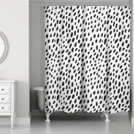 Monochromatic Spot Pattern 71" x 74" Shower Curtain {3}