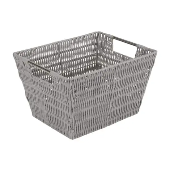 Simplify Medium Gray Rattan Storage Basket {6}