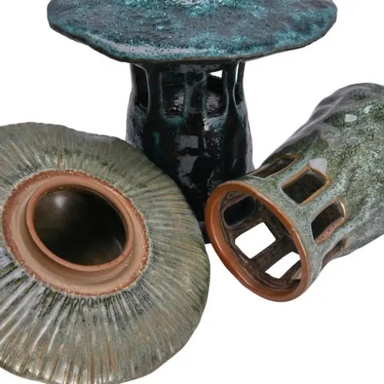 Hello Honey&reg; 9" Stoneware Mushroom Lantern with Lid Set, 2ct. {6}