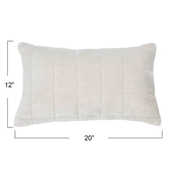 Hello Honey® 20" Quilted Velvet Lumbar Pillow Cover White {6}
