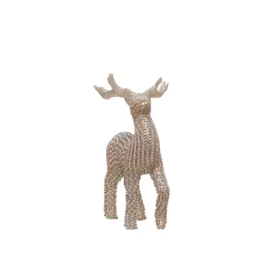 7" Gold Glitter & Crystal Standing Reindeer Tabletop Décor by Ashland® {3}