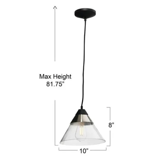 Hello Honey&reg; Robert Stevenson Lighting Theo 10" Matte Black & Brushed Metal Ceiling Light Black/Nickel {5}