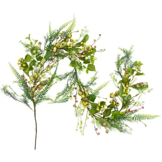 5ft. Berry & Crabapple Fern Foliage Spring Garland {6}