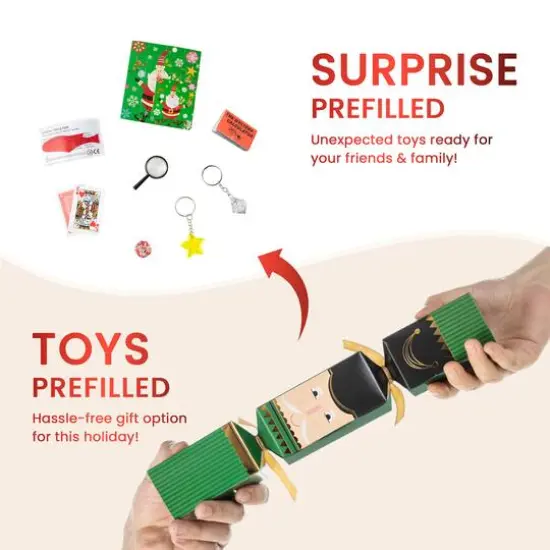 Glitzhome&reg; 8PK 2"D x 12"H Nutcracker Christmas Party Crackers with Gift Contents {7}