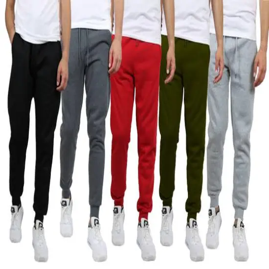 Galaxy by Harvic Fleece-Lined Men's Jogger Sweatpants 5 Pack Black/Charcoal/Olive/Red/Heather Gray {1}