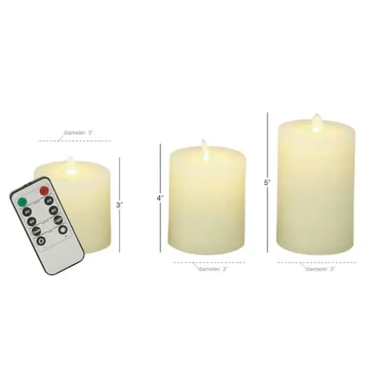 Yellow Traditional Wax Flameless Candle Set {6}