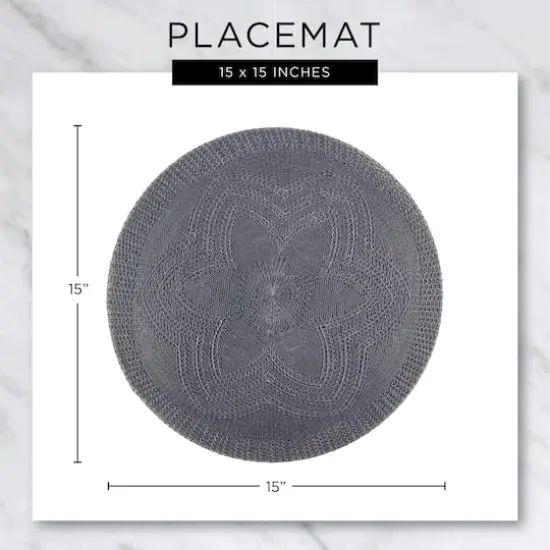 DII&reg; 15" Round Natural Dahlia Woven Placemat Set, 6ct. {8}