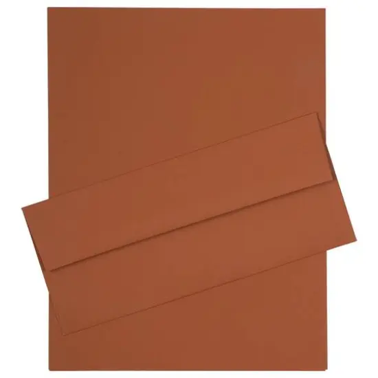 JAM Paper 8" x 11.5" Letter Paper & Envelopes #10 Business Stationery Set, 50ct. Dark Red {2}