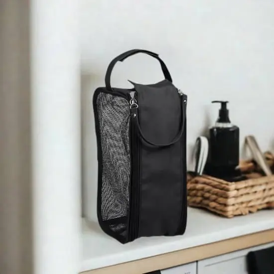 Simplify Black Hanging Mesh Toiletry Bag {1}
