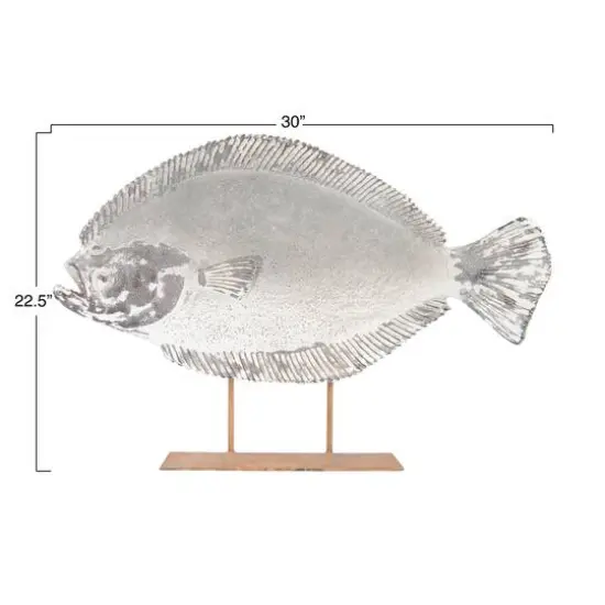 Hello Honey&reg; Magnesia Halibut Fish on Metal Stand, 30" x 22.5" {11}