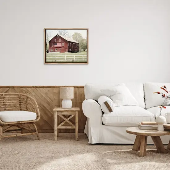 Stupell Industries Patriotic Barn Flag Floater Framed Art Brown {3}