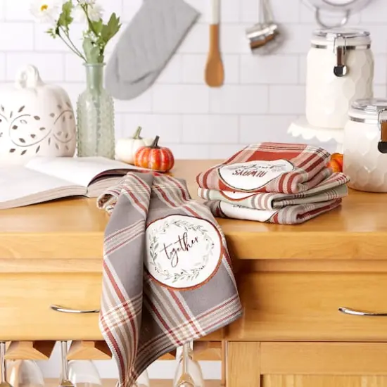 DII&reg; Plaid Thanksgiving Cozy Picnic Dishtowel Set {5}