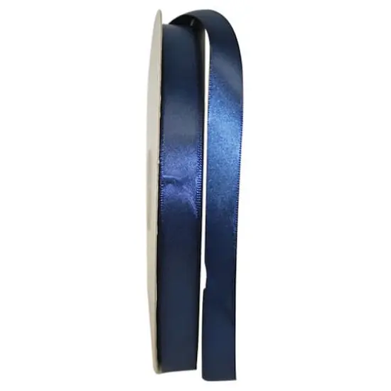 JAM Paper 5/8" x 100yd. Double Face Satin Ribbon Navy {1}