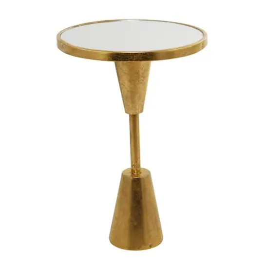 Gold Metal Contemporary Accent Table, 16" x 16" x 24" {1}