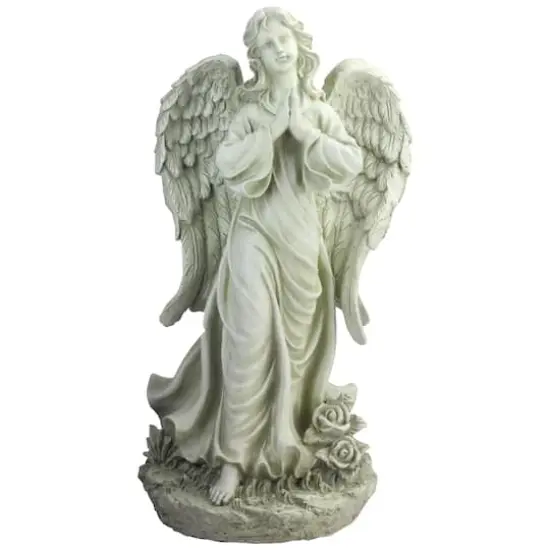 24.5" Light Olive Green Praying Angel Garden Statue {1}