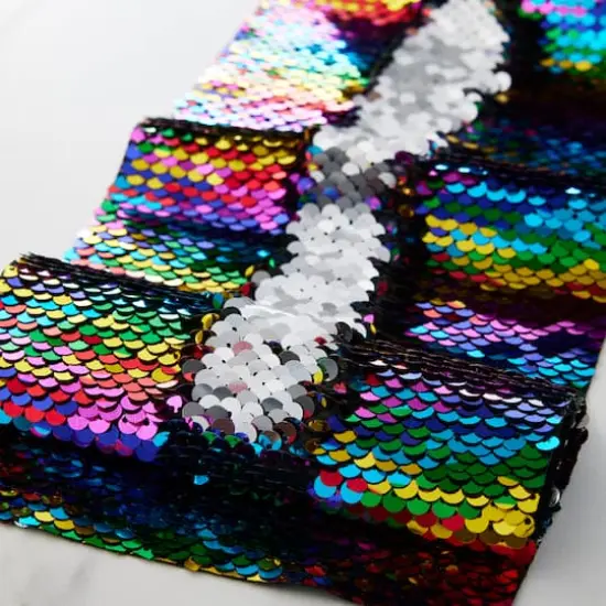 5.375" x 1yd. Mermaid Reversible Sequin Ribbon by Celebrate It&trade; Rainbow {3}