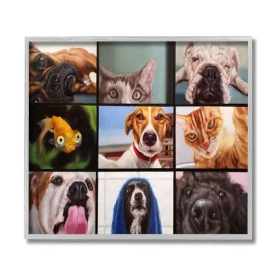 Stupell Industries Animal Video Chat Meeting Wall Art {1}