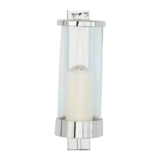 Silver Aluminum Contemporary Wall Sconce, 16" x 5" x 7" {1}