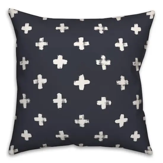 Crosses Indoor/Outdoor Pillow Navy {1}