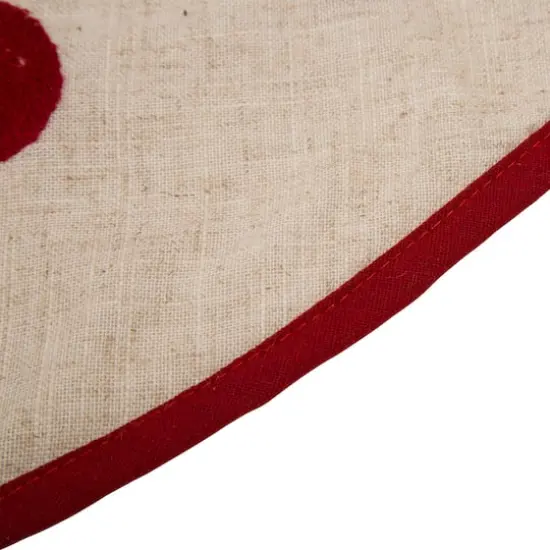 Glitzhome&reg; 48" LED Embroidered Merry Christmas Linen Christmas Tree Skirt {7}