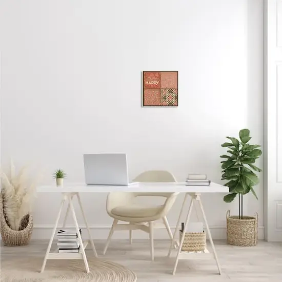 Stupell Industries Do What Makes You Happy Vintage Red Patterns,12" x 12" {3}