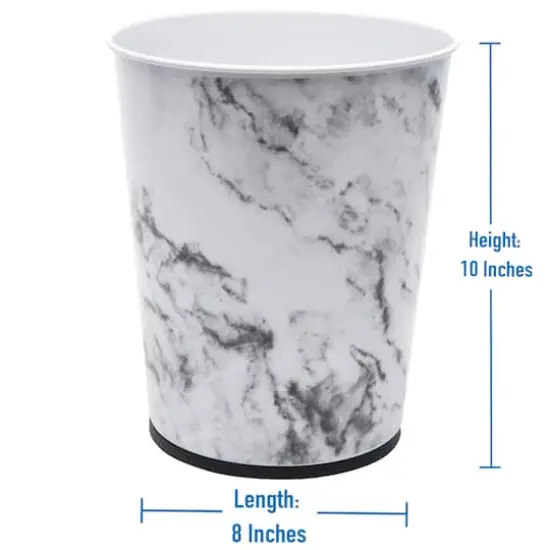 Bath Bliss Marble Stainless Steel Trash Can {5}
