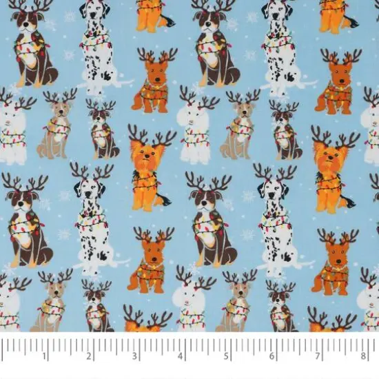 SINGER Christmas Reindeer Pups Cotton Fabric {3}