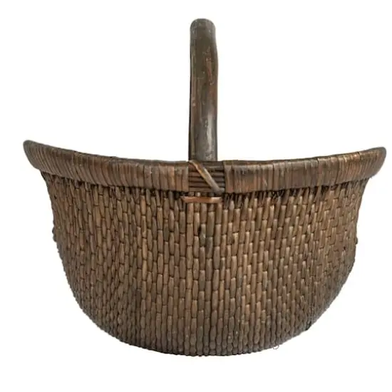 Hello Honey&reg; 14" Brown Antique Finish Hand-Woven Wicker Basket {1}