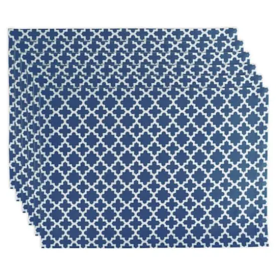 DII&reg; Nautical Blue Lattice Placemat Set, 6ct. {1}