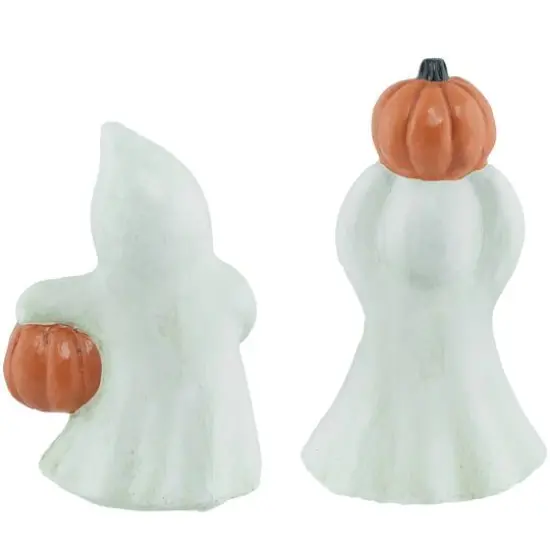 7.75" "Happy Halloween" & "Trick or Treat" Ghost Decorations Set {6}