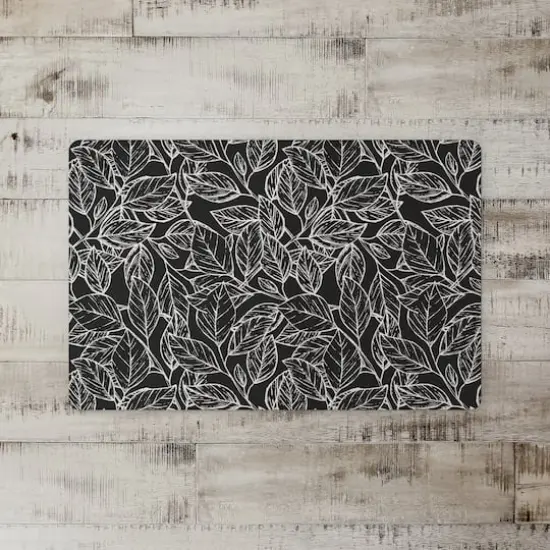 Sketched Leaf Pattern 27" x 18" Floor Mat {1}