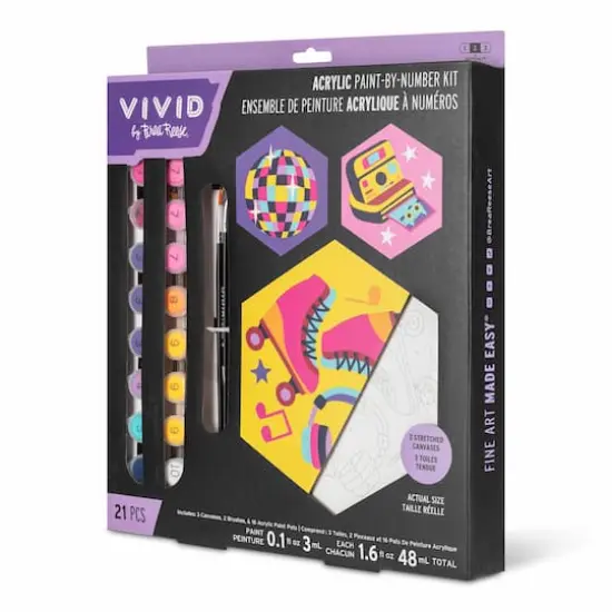 VIVID by Brea Reese&reg; Retro Square Acrylic Paint-by-Number Kit {7}