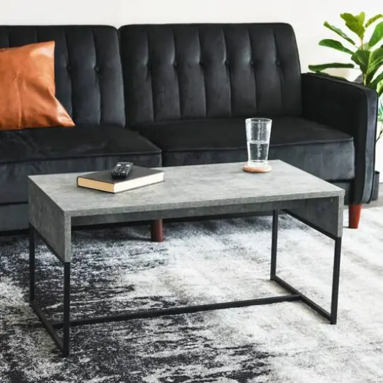 Household Essentials 59" Wrap Coffee Table Gray {3}