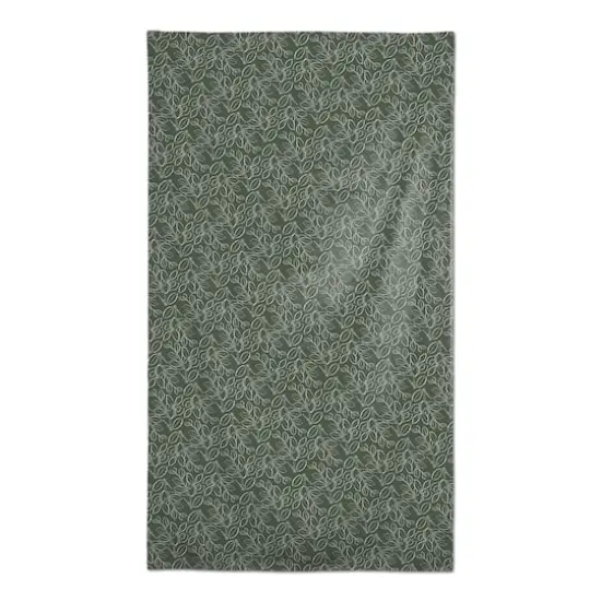 102" Sage Lined Leaves Tablecloth {1}