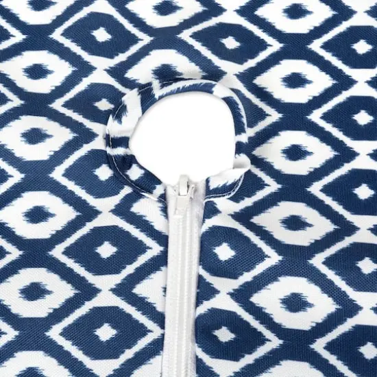 Blue Ikat Outdoor Table Runner With Zipper 14" x 108" {5}