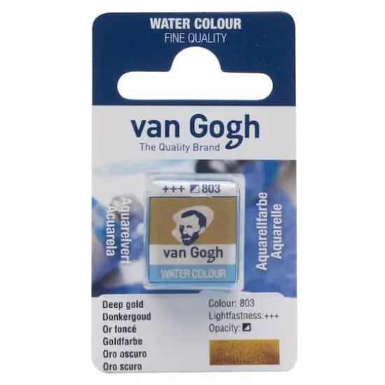 Van Gogh Watercolor Paint, Half Pan 803 Deep Gold {1}