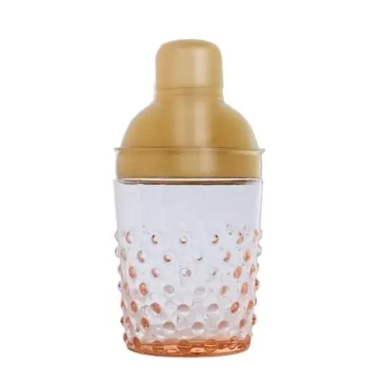Hello Honey&reg; Pink & Gold Hand-Blown Glass & Stainless Steel Hobnail Cocktail Shaker {3}