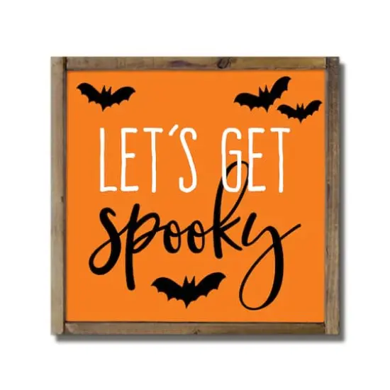 Let's Get Spooky Framed Wood Plaque {1}