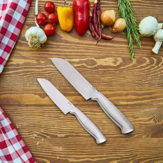Oster Baldwyn 2 Piece Stainles Steel Santoku Knife Set {5}
