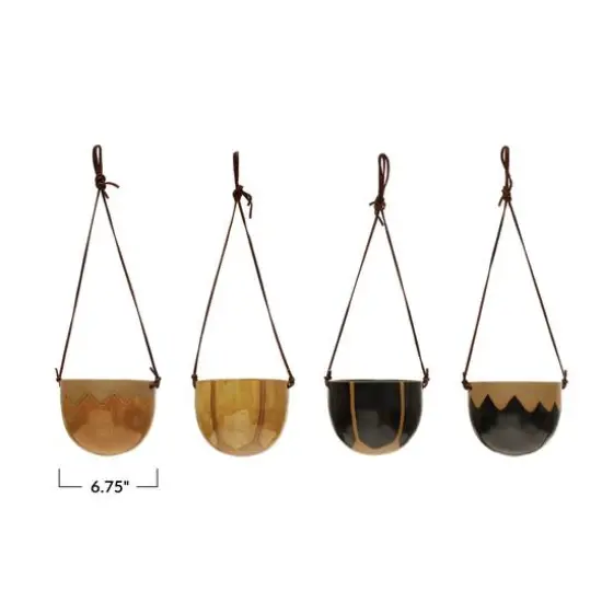 Hello Honey&reg; Stoneware Hanging Pot with Reactive Glaze Set {8}