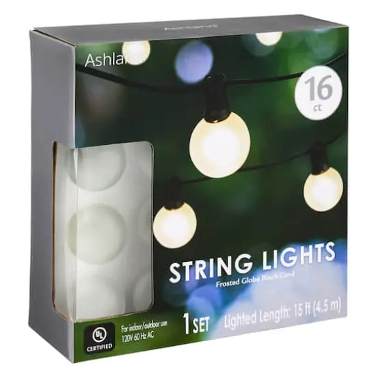 16ct. Frosted Globe String Lights by Ashland&trade; {1}