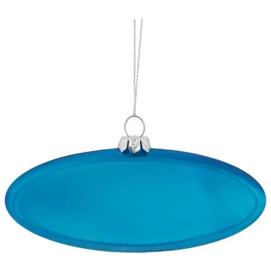 5" Glittered Blue & White Ford Logo Glass Ornament {5}