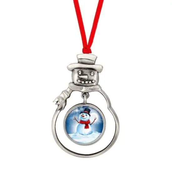 Snow Man Ornament With Colorized Quarter Snowman Coin {1}